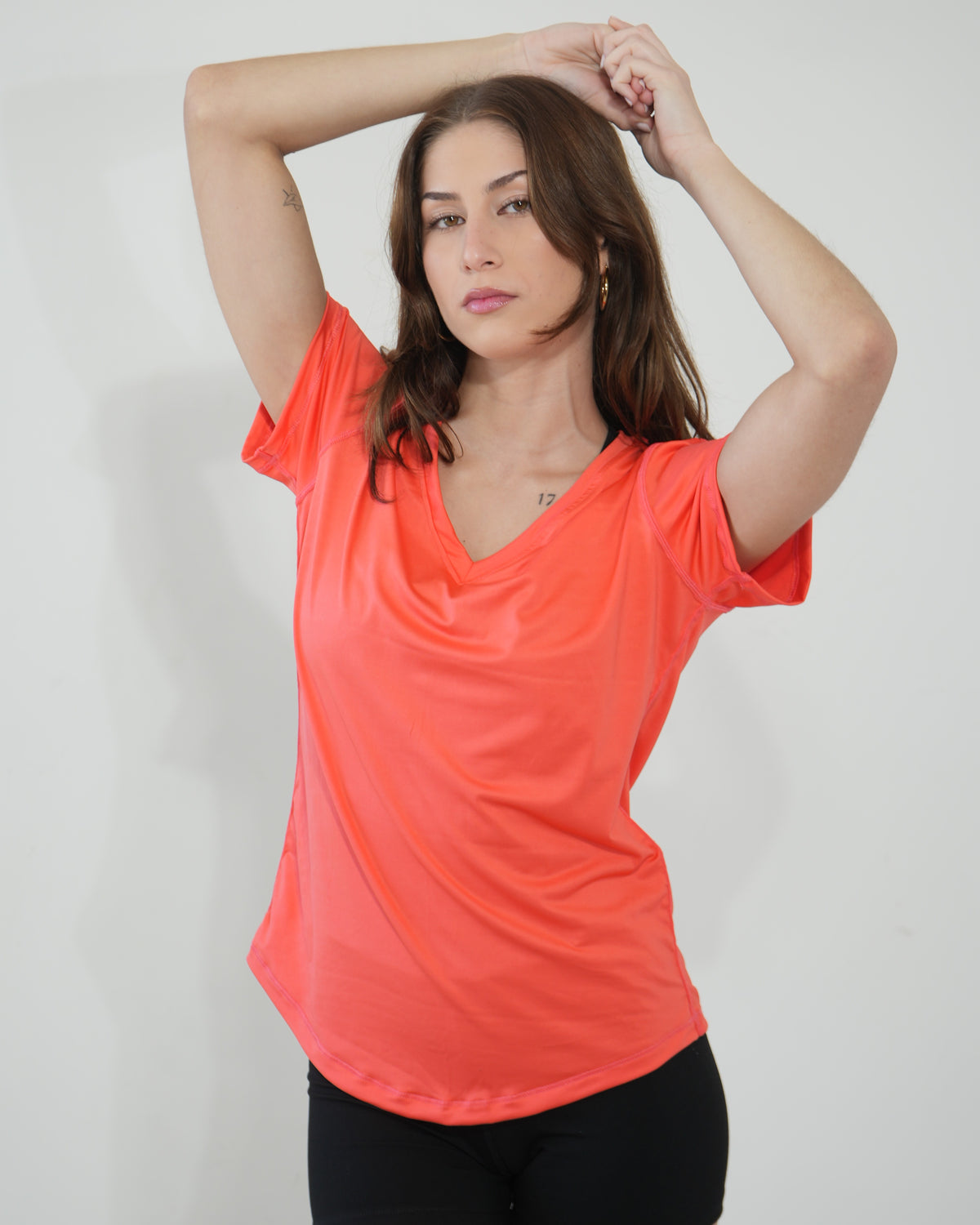 Blusa Manga Corta Cuello V